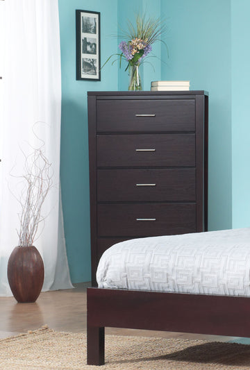 Nevis Five Drawer Chest in Espresso - Ornate Home
