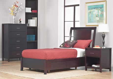 Nevis Queen Low Profile Storage Bed in Espresso - Ornate Home