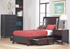 Nevis Queen Low Profile Storage Bed in Espresso - Ornate Home