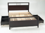 Nevis Queen Platform Storage Bed in Espresso - Ornate Home