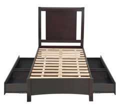 Nevis Twin Low Profile Storage Bed in Espresso - Ornate Home