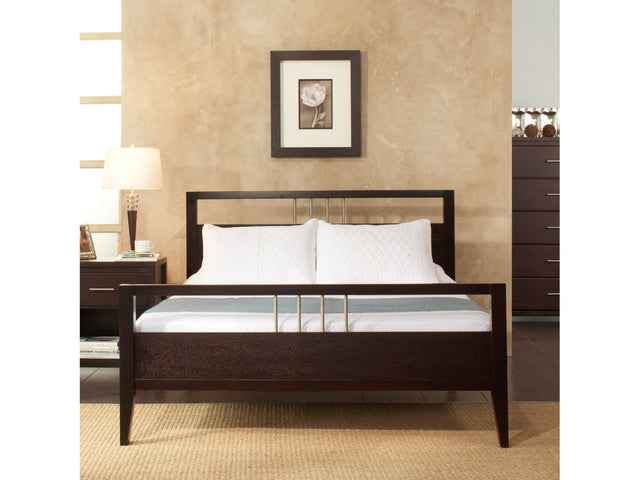 Nevis Wood Full Platform Bed in Espresso - Ornate Home