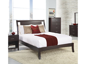 Nevis  Wood Queen Sleigh Bed in Espresso - Ornate Home