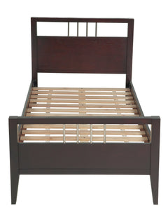 Nevis Wood Twin Platform Bed in Espresso - Ornate Home