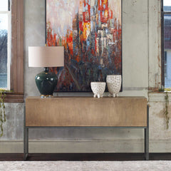 Nevis Woodtone Contemporary Console Table - Ornate Home