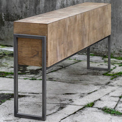 Nevis Woodtone Contemporary Console Table - Ornate Home