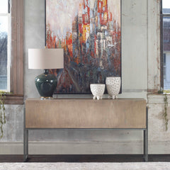 Nevis Woodtone Contemporary Console Table - Ornate Home