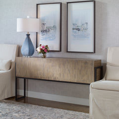 Nevis Woodtone Contemporary Console Table - Ornate Home