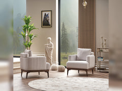New Mood Cream 3-pieces (Sofa & Loveseat & Chair) Living Room Set - Ornate Home