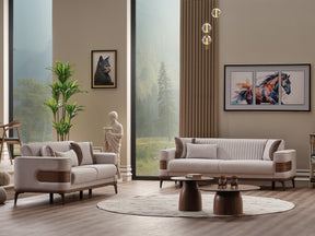 New Mood Cream Convertible Loveseat - Ornate Home