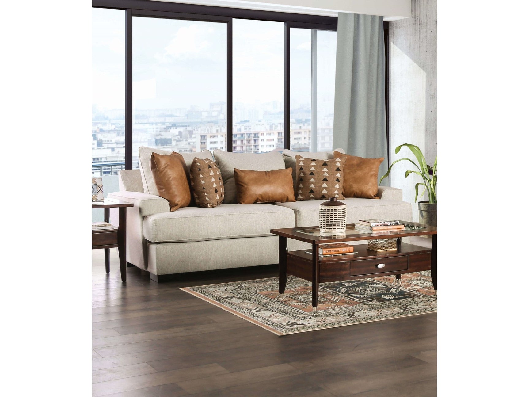 New meadows Sand/Caramel Sofa - Ornate Home