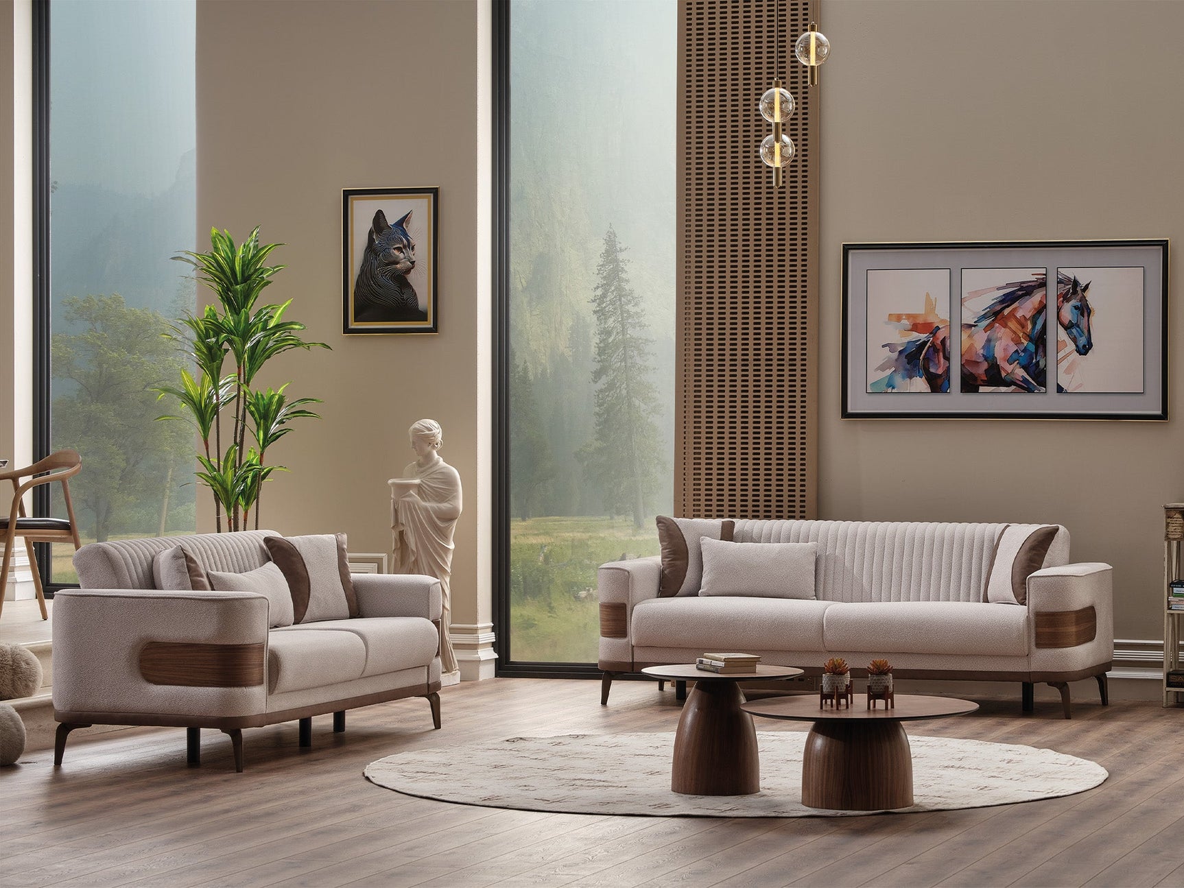 New Mood Cream 3-pieces (Sofa & Loveseat & Chair) Living Room Set