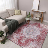 Rain Rust Red Modern Bohemian NonSlip Indoor Area Rugs - Ornate Home