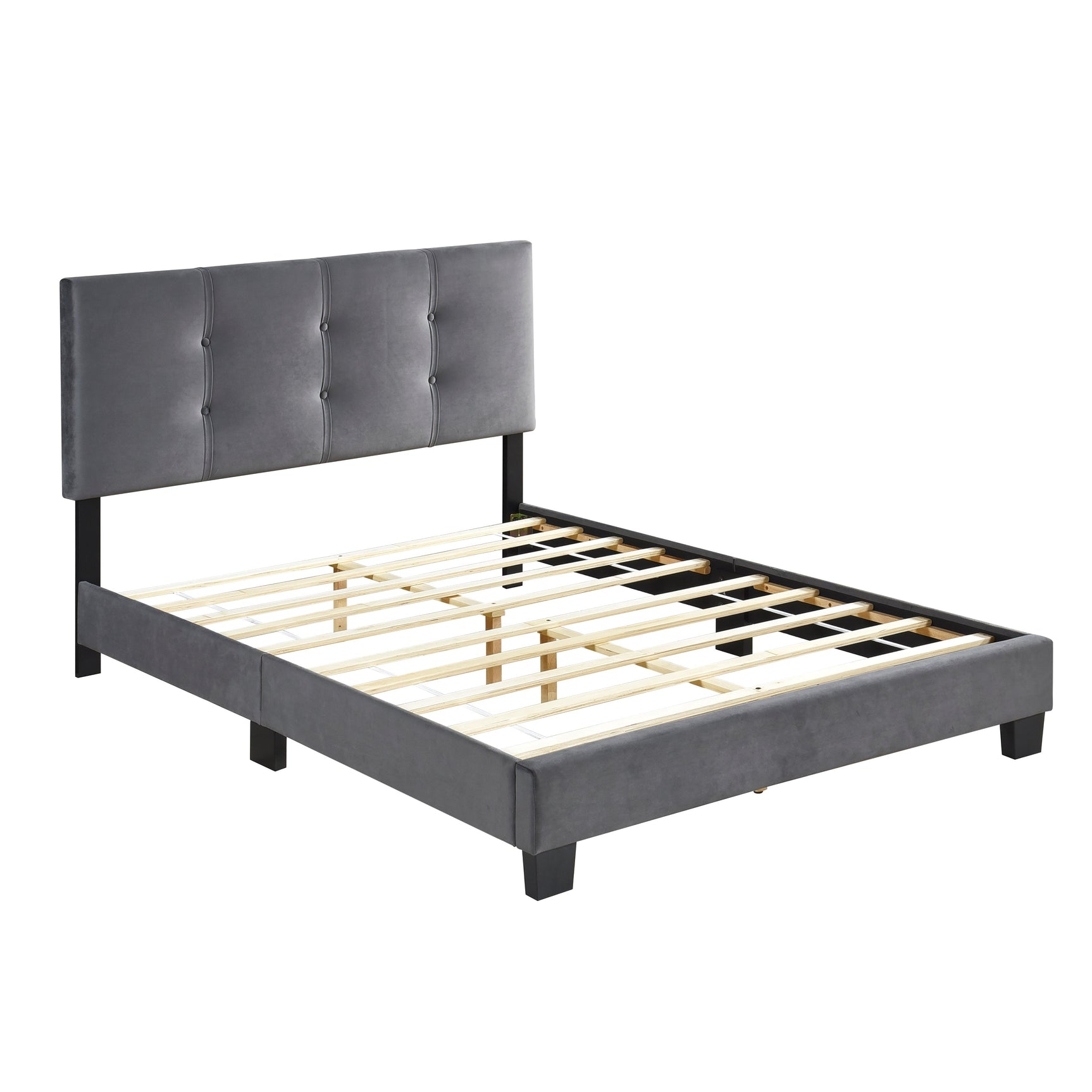 Newberry Dark Gray Full Platform Bed - Ornate Home