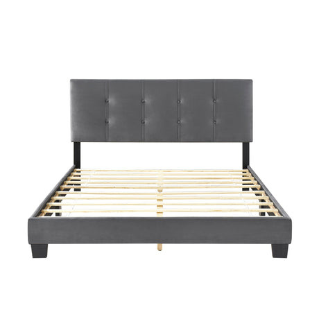 Newberry Dark Gray Queen Platform Bed - Ornate Home