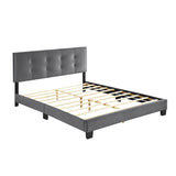 Newberry Dark Gray Queen Platform Bed - Ornate Home