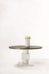 Newberry Rustic Grey/White Plaster Dining Table - Ornate Home