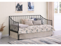 Newbury Matte Black Metal Twin Daybed Bed Frame - Ornate Home