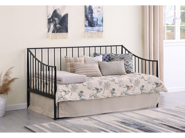 Newbury Matte Black Metal Twin Daybed Bed Frame - Ornate Home