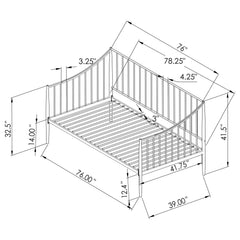 Newbury Matte Black Metal Twin Daybed Bed Frame - Ornate Home