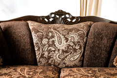 Newdale Brown/Gold Loveseat - Ornate Home