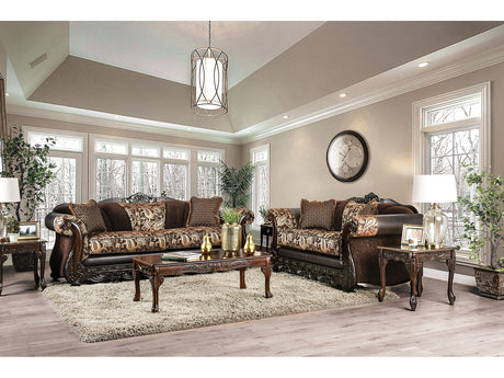 Newdale Brown/Gold Sofa & Loveseat - Ornate Home