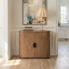 Newell Bronze/Woodtone Natural Wood 2 Door Cabinet - Ornate Home
