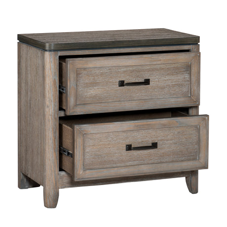 Newell Gray/Oak Nightstand - Ornate Home