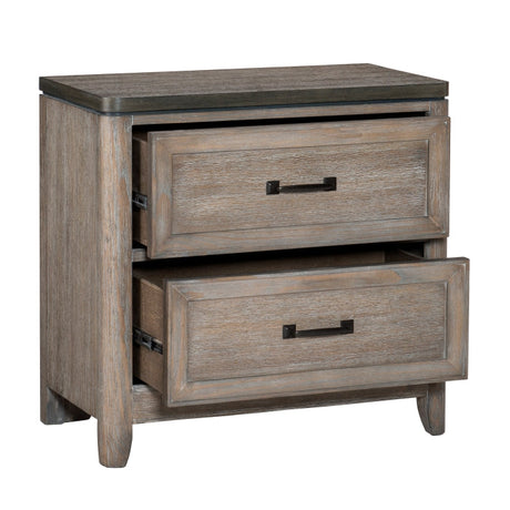 Newell Gray/Oak Nightstand - Ornate Home