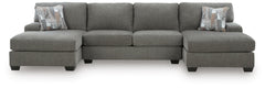 Newellen Greystone 3-Piece Sleeper Sectional with Double Chaise - Ornate Home