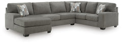 Newellen Greystone 3-Piece Sleeper Sectional with Left-Arm Facing Chaise - Ornate Home