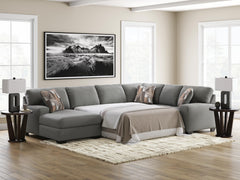 Newellen Greystone 3-Piece Sleeper Sectional with Left-Arm Facing Chaise - Ornate Home