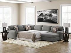 Newellen Greystone 3-Piece Sleeper Sectional with Right-Arm Facing Chaise - Ornate Home