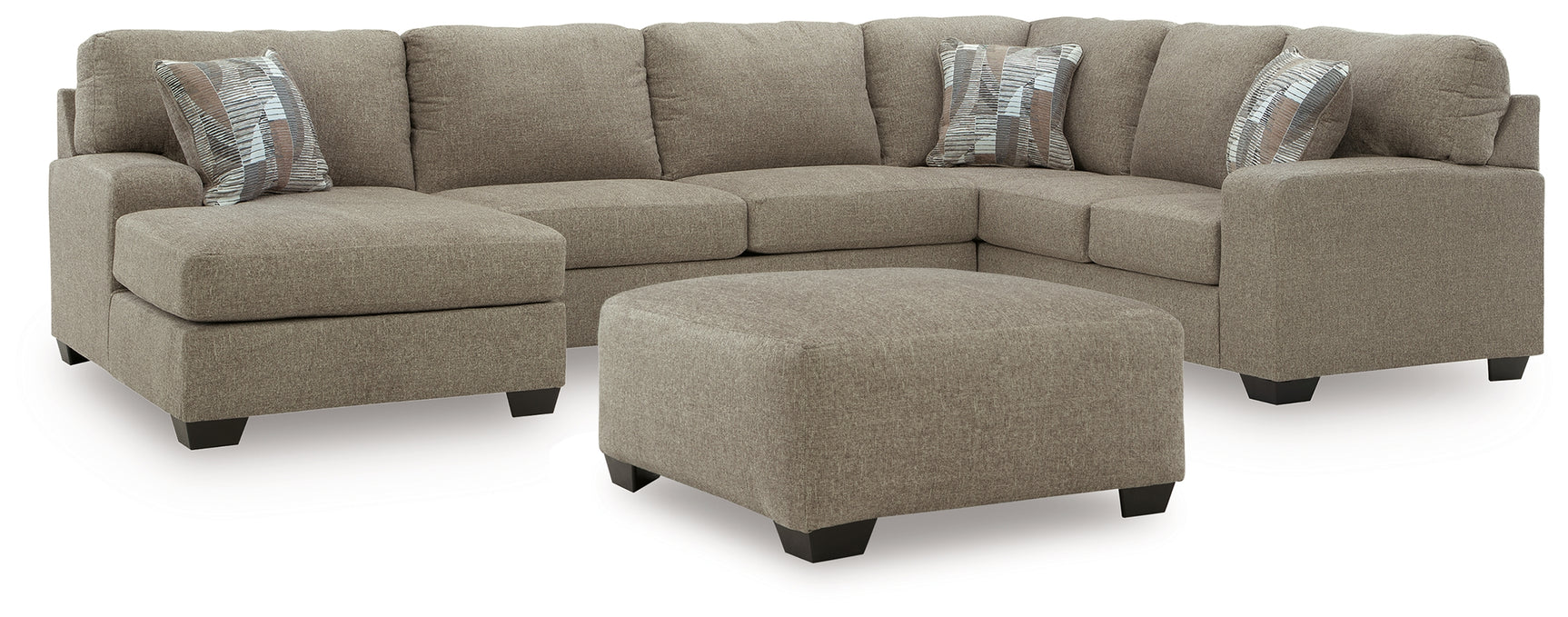 Newellen Hemp 3-Piece Sectional and Oversized Ottoman (Online Special Price) - Ornate Home