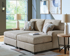 Newellen Hemp 3-Piece Sectional and Oversized Ottoman - Ornate Home