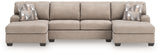 Newellen Hemp 3-Piece Sectional with Double Chaise (Online Special Price) - Ornate Home