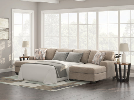 Newellen Hemp 3-Piece Sleeper Sectional with Double Chaise - Ornate Home