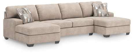 Newellen Hemp 3-Piece Sleeper Sectional with Double Chaise - Ornate Home