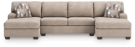 Newellen Hemp 3-Piece Sleeper Sectional with Double Chaise - Ornate Home