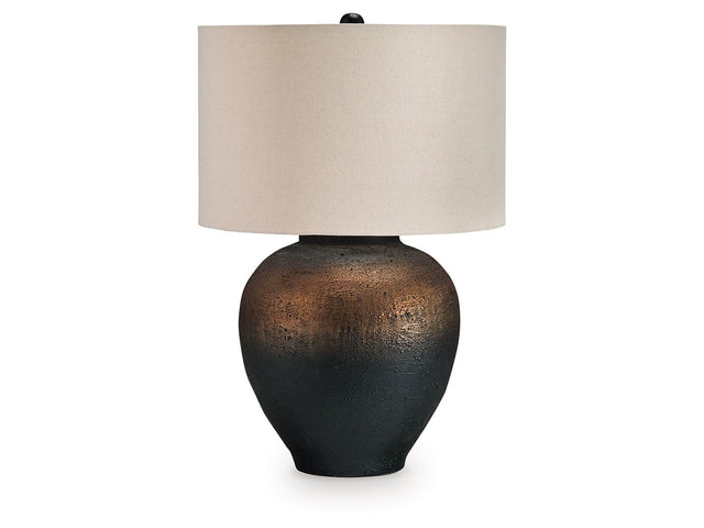 Newgerhard Brown/Black Metal Table Lamp (1/CN) (Online Special Price) - Ornate Home