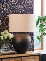 Newgerhard Brown/Black Metal Table Lamp (1/CN) (Online Special Price) - Ornate Home