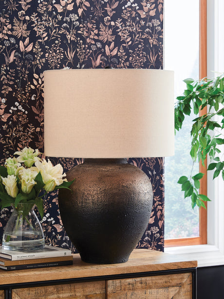 Newgerhard Brown/Black Metal Table Lamp (1/CN) - Ornate Home