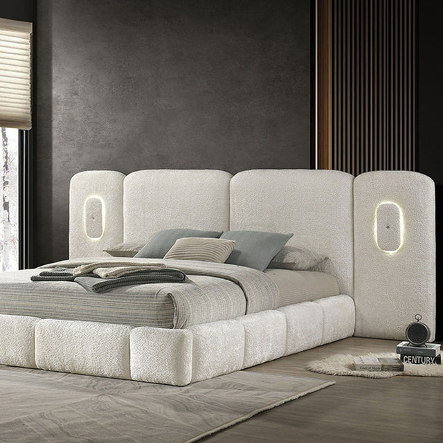 Newhaven Ivory White Queen Bed - Ornate Home