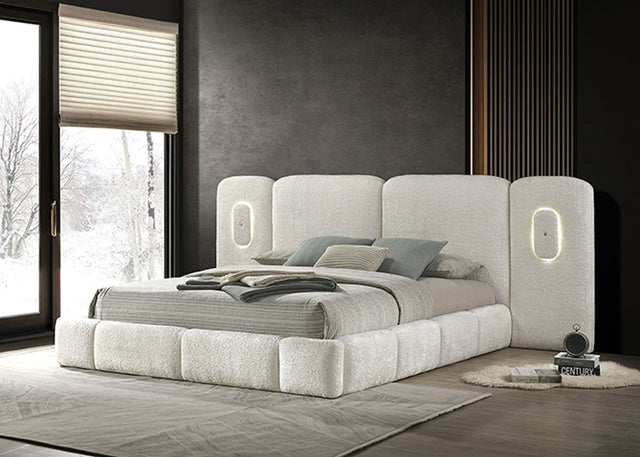 Newhaven Ivory White Queen Bed - Ornate Home