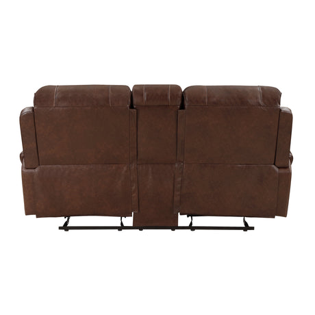 Newnan Brown  Double Glider Reclining Loveseat - Ornate Home