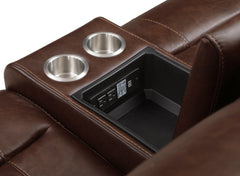 Newnan Brown  Double Glider Reclining Loveseat - Ornate Home