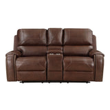 Newnan Brown  Double Glider Reclining Loveseat - Ornate Home