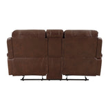 Newnan Brown  Double Glider Reclining Loveseat - Ornate Home