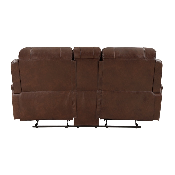 Newnan Brown  Double Glider Reclining Loveseat - Ornate Home