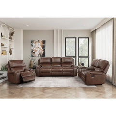 Newnan Brown  Double Glider Reclining Loveseat - Ornate Home
